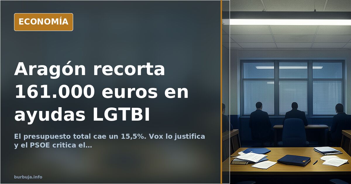 Vox elimina 161.000 euros en ayudas LGTBI en Aragón