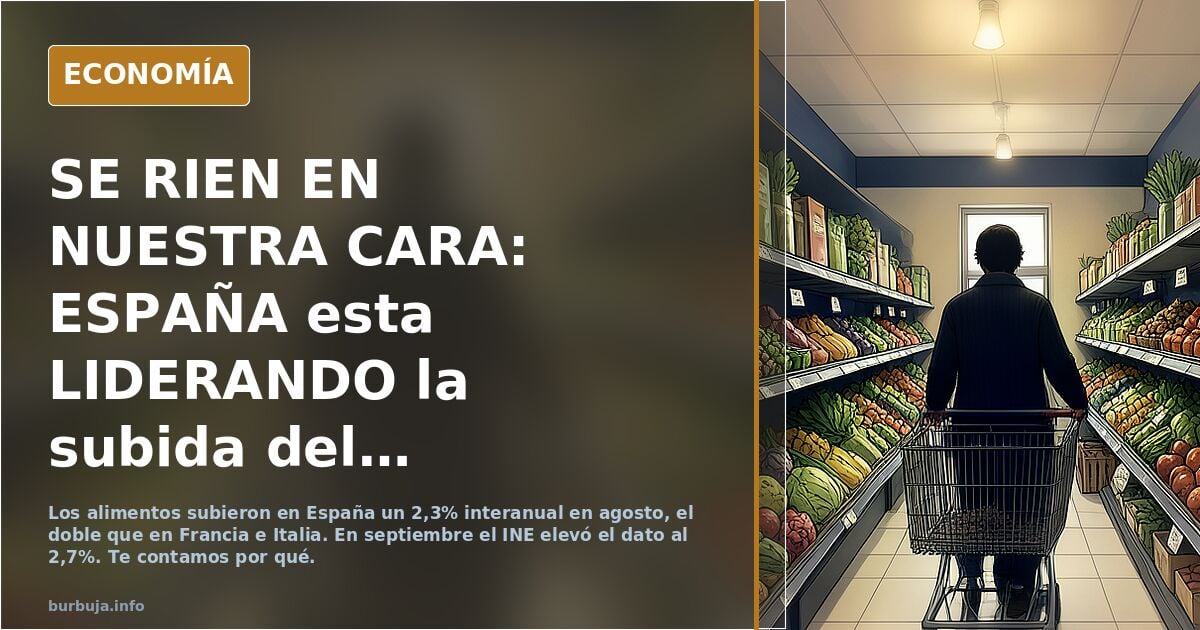 SE RIEN EN NUESTRA CARA: ESPAÑA esta LIDERANDO la subida del PRECIO DE LA COMIDA en la UE y solamente CHIPRE (una isla que importa) esta peor....