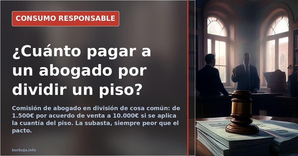 Comisión de abogado en división de cosa común: ¿fija o porcentaje?