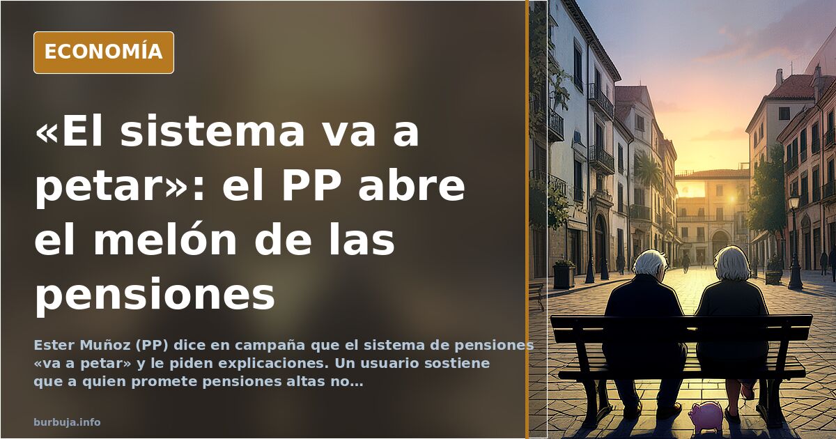 El PP dice que el sistema de pensiones «va a petar» y le piden cuentas