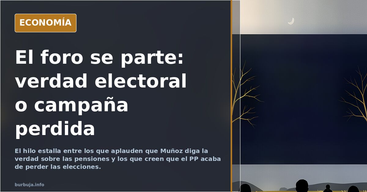 Críticas desde todos los frentes hacia Esther Muñoz (PP) por decir la verdad en campaña. El sistema actual de pensiones no funciona, hay que cambiarlo