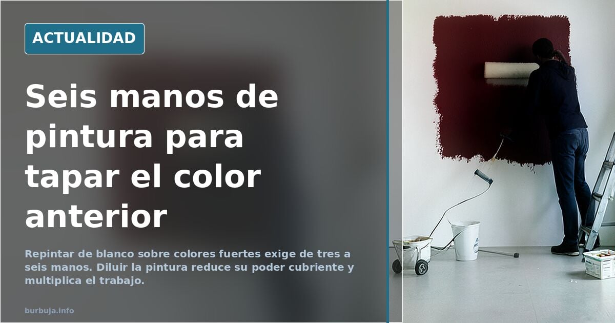 Pintar de blanco sobre color fuerte: hasta 6 manos