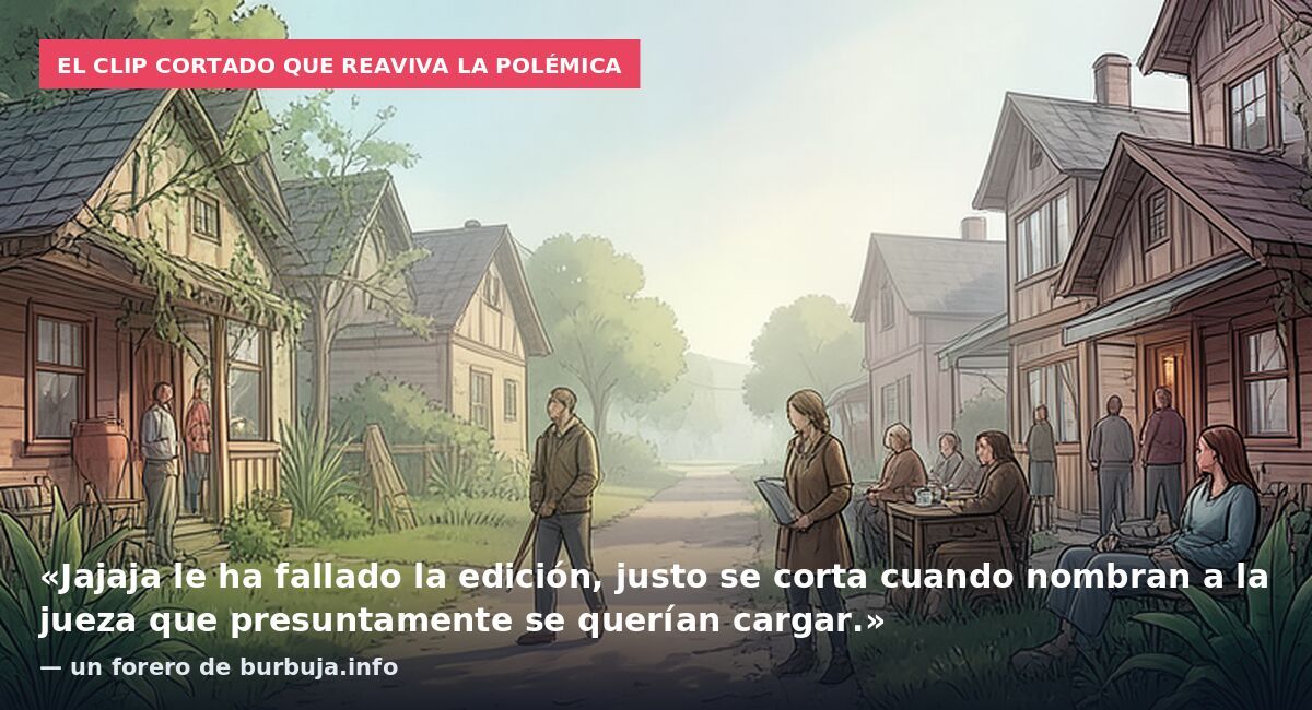 El clip cortado que reaviva la polémica: «Jajaja le ha fallado la edición, justo se corta cuando nombran a la jueza que presuntamente se querían cargar.» — un forero de burbuja.info