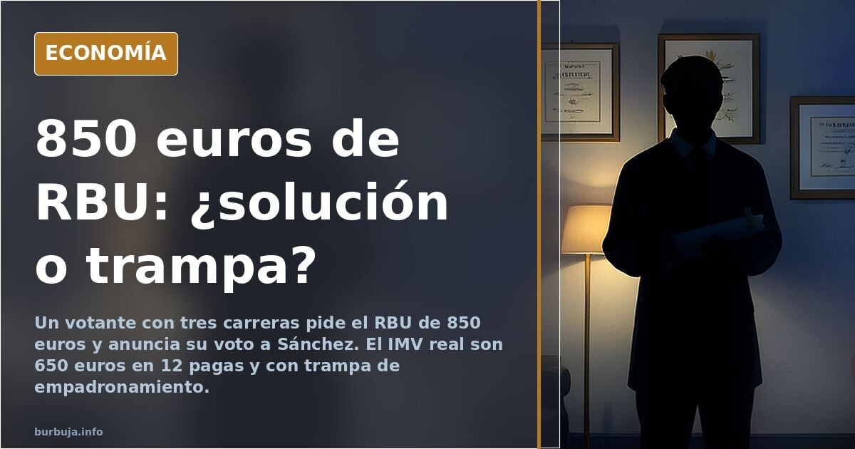 Debate en foro: RBU de casi 850 euros y sueldos bajos