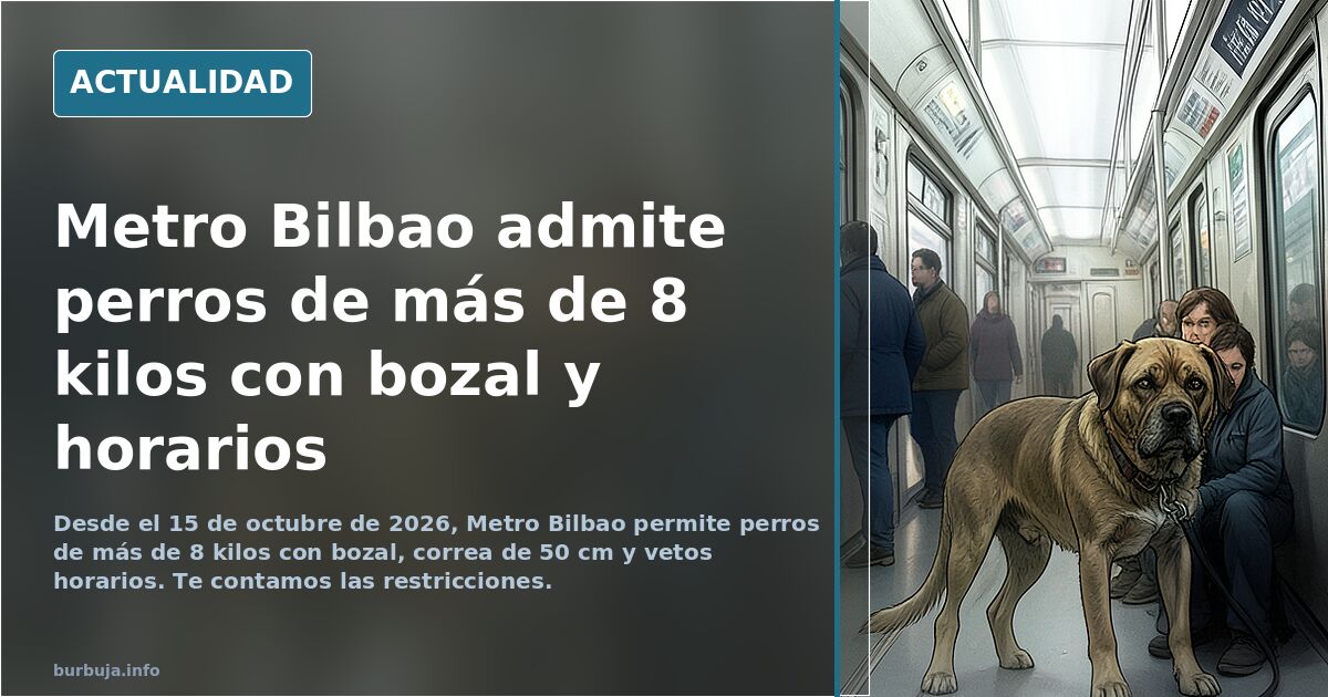 Metro Bilbao ya permite viajar a chuchos de más de 8kg de peso. Pero con limitaciones