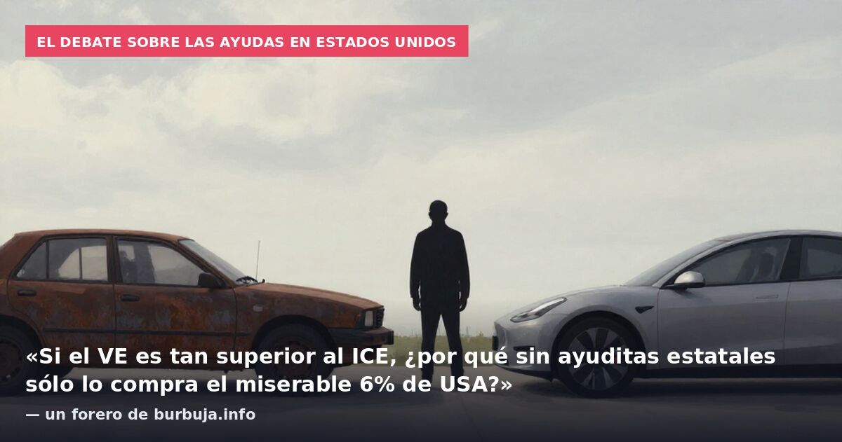 El debate sobre las ayudas en Estados Unidos: «Si el VE es tan superior al ICE, ¿por qué sin ayuditas estatales sólo lo compra el miserable 6% de USA?» — un forero de burbuja.info