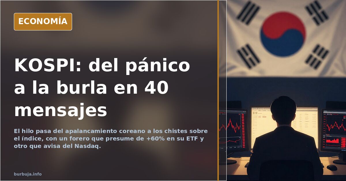 BRUTAL Y URGENTE: El indice surcoreano "KOSPI" ha caído > 21% desde el 1 de Octubre. El primer ministro coreano posteando mensaje evita-suicidios en X