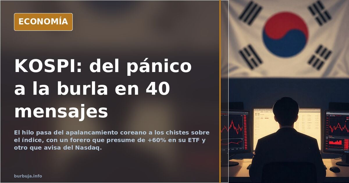 BRUTAL Y URGENTE: El indice surcoreano "KOSPI" ha caído > 21% desde el 1 de Octubre. El primer ministro coreano posteando mensaje evita-suicidios en X