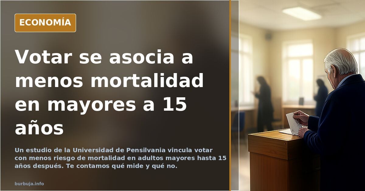 Votar está asociado con un menor riesgo de mortalidad en adultos mayores en los siguientes 15 años