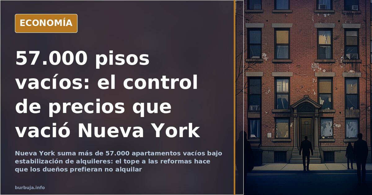 Nueva York acumula 57.000 pisos vacíos por el control de alquileres