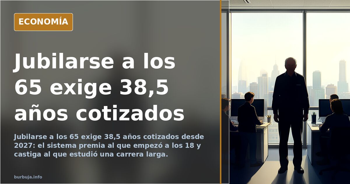 El sistema premia cotizar 38,5 años y castiga al que estudió