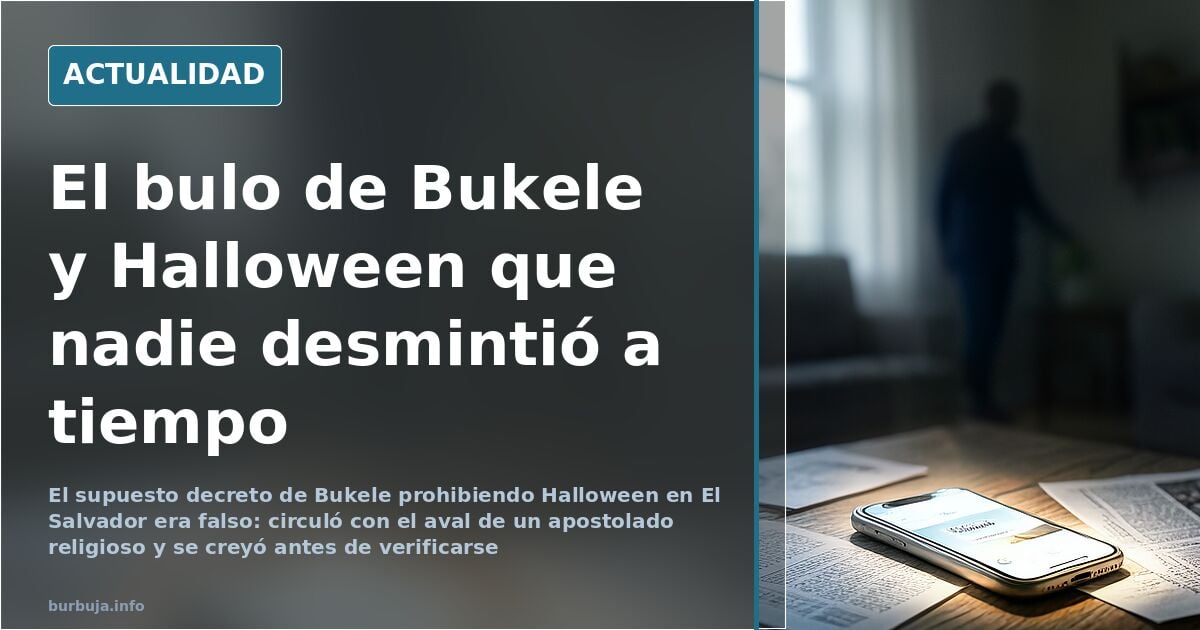 Bulo sobre la prohibición de Halloween en El Salvador atribuida a Bukele difundido sin decreto oficial