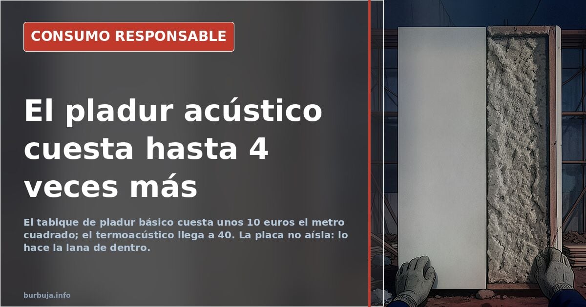 Pladur básico o acústico: el sobrecoste de 10 a 40 euros por m²