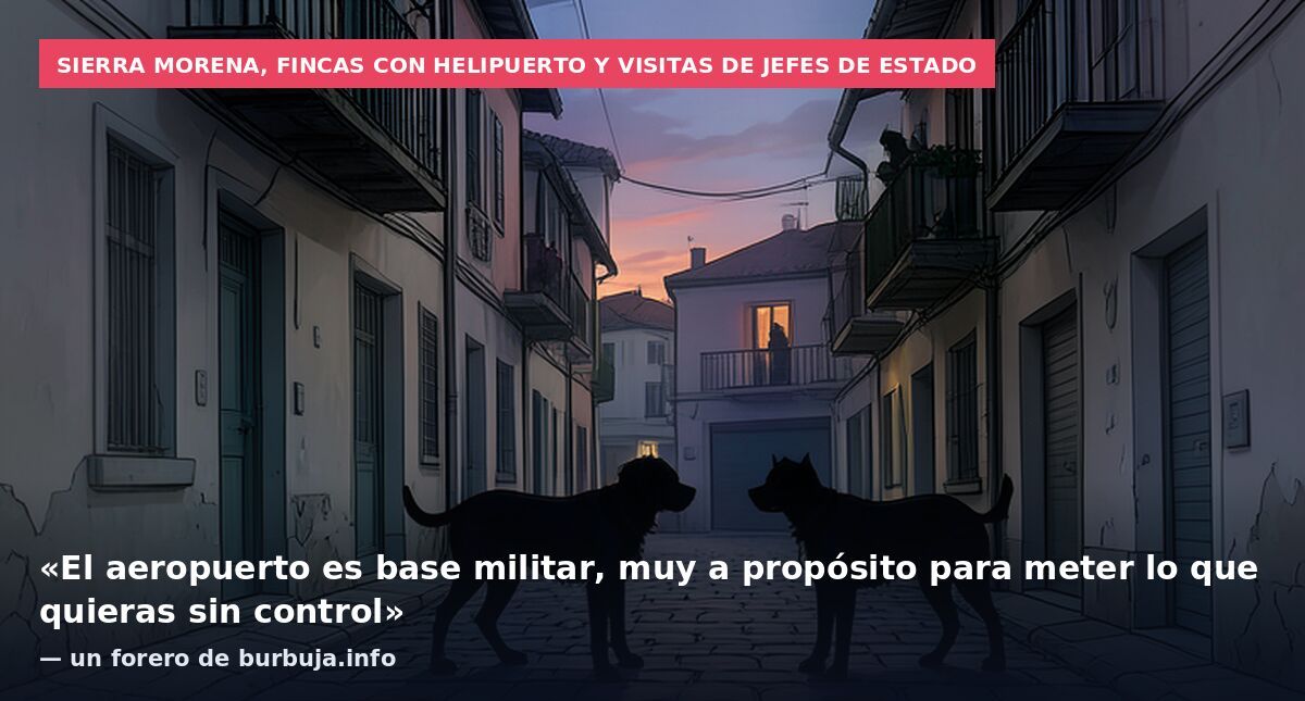 Sierra Morena, fincas con helipuerto y visitas de jefes de Estado: «El aeropuerto es base militar, muy a propósito para meter lo que quieras sin control» — un forero de burbuja.info