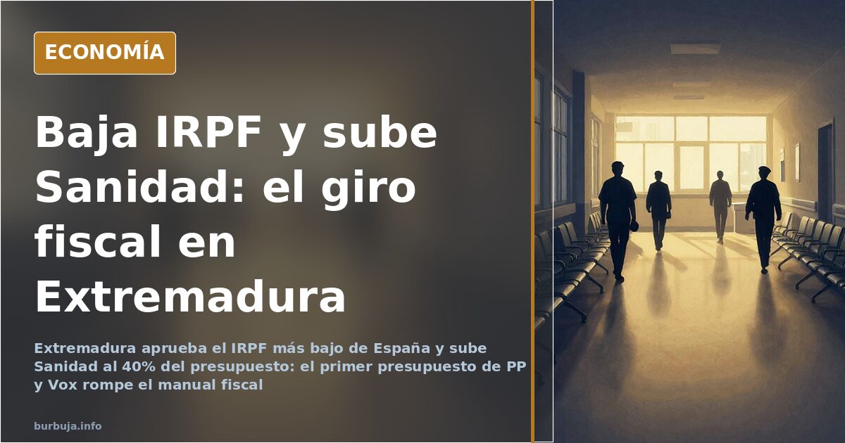 Extremadura baja el IRPF y sube Sanidad: el presupuesto que descoloca