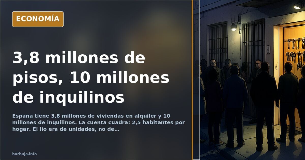 Vivienda en España: 3,8 millones de alquiler y 10 millones de inquilinos