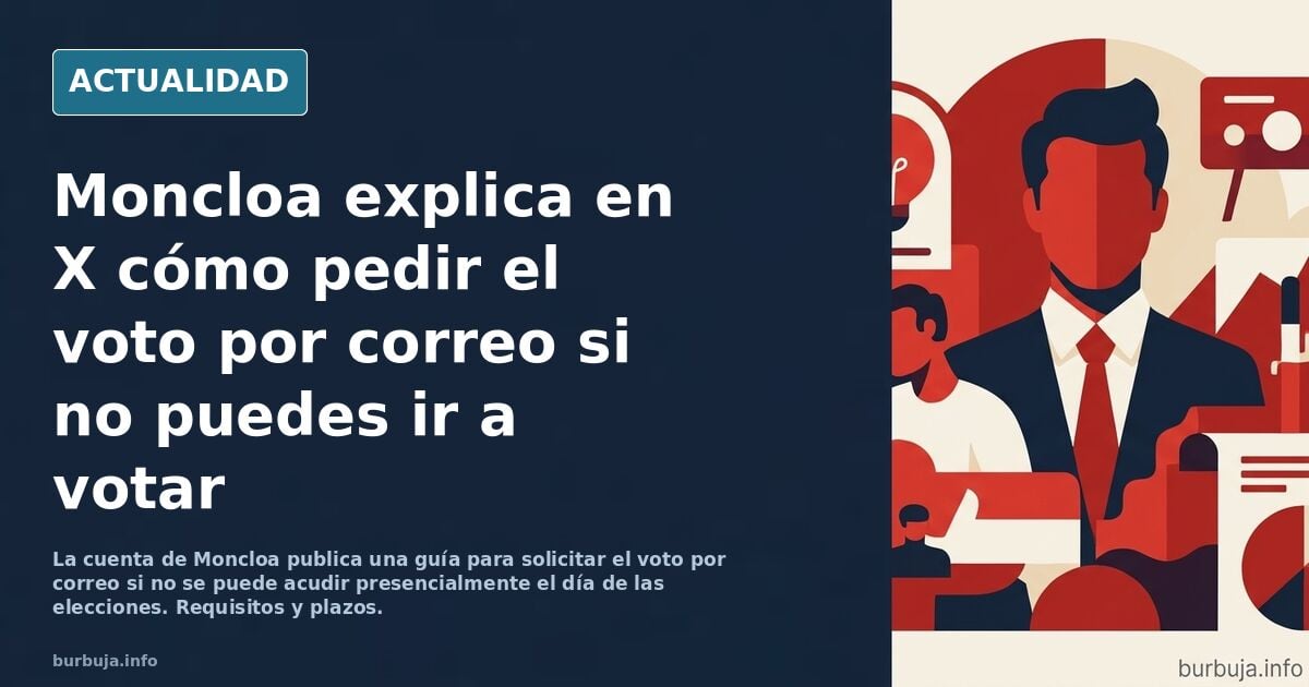 MONCLOA en TWITTER "¿No podrás votar presencialmente el día de las elecciones? ️

✉️ Te explicamos cómo solicitar el voto por correo. "