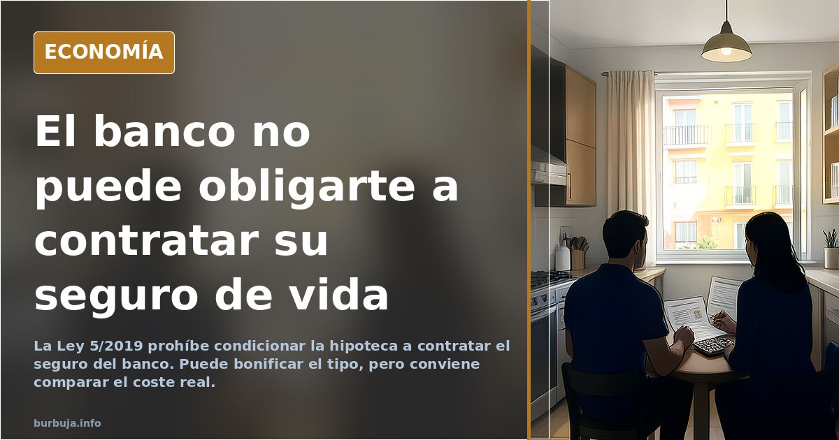 Seguro de vida vinculado a la hipoteca: cuándo te lo exige el banco y cuándo es opcional