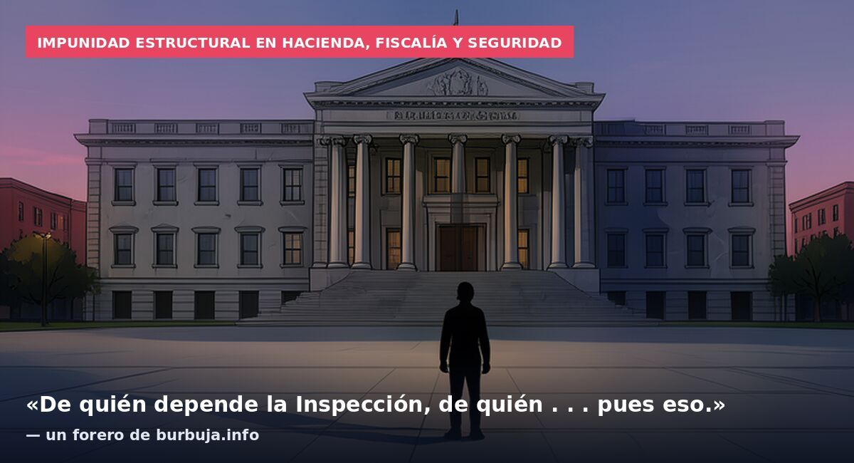Impunidad estructural en Hacienda, Fiscalía y seguridad: «De quién depende la Inspección, de quién . . . pues eso.» — un forero de burbuja.info