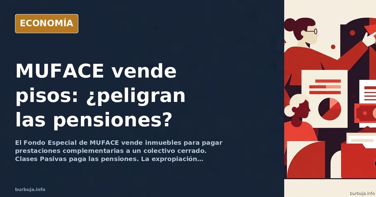 Edificio de oficinas en venta con cartel de se vende, símbolo de la venta de inmuebles del Fondo Especial de MUFACE