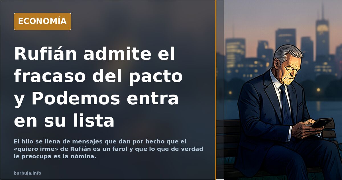 Rufián está alicaído, quiere dejar la política, pero la calle no le deja,  ha fracasado, entra y consuela a Rufián.