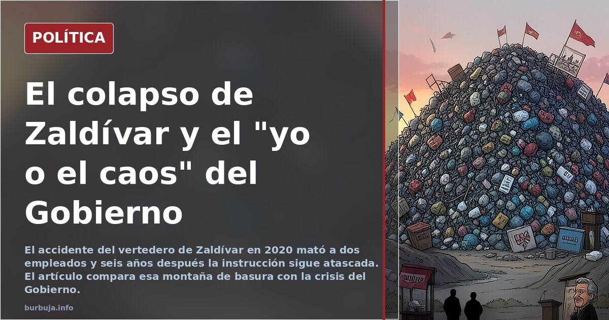Montaña de residuos y riesgo de colapso en el vertedero