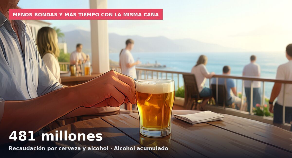 Menos rondas y más tiempo con la misma caña: 481 millones Recaudación por cerveza y alcohol · Alcohol acumulado