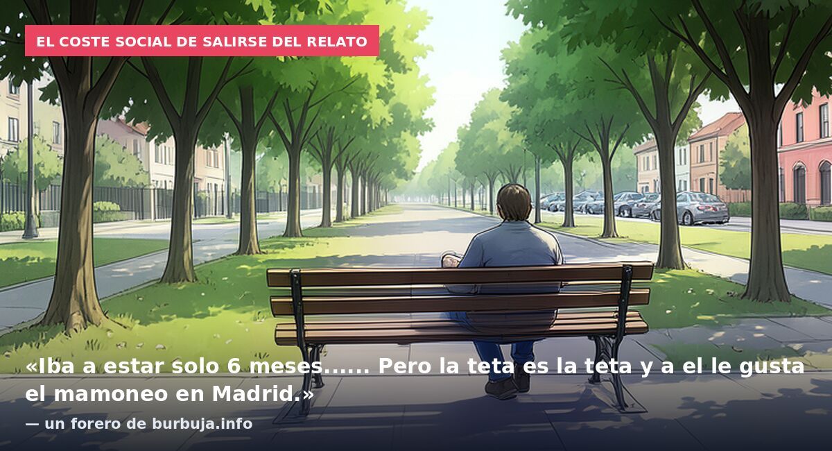 El coste social de salirse del relato: «Iba a estar solo 6 meses...... Pero la teta es la teta y a el le gusta el mamoneo en Madrid.» — un forero de burbuja.info