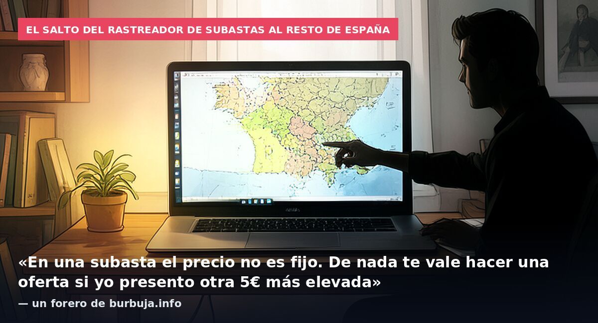 El salto del rastreador de subastas al resto de España: «En una subasta el precio no es fijo. De nada te vale hacer una oferta si yo presento otra 5€ más elevada» — un forero de burbuja.info