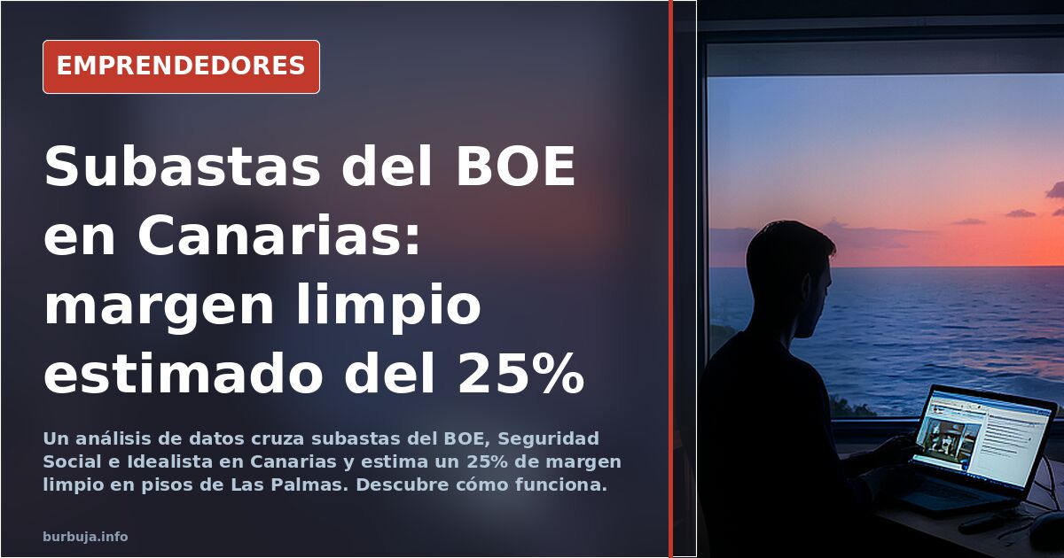 He analizado las subastas del BOE en Canarias este mes y este es el margen real.