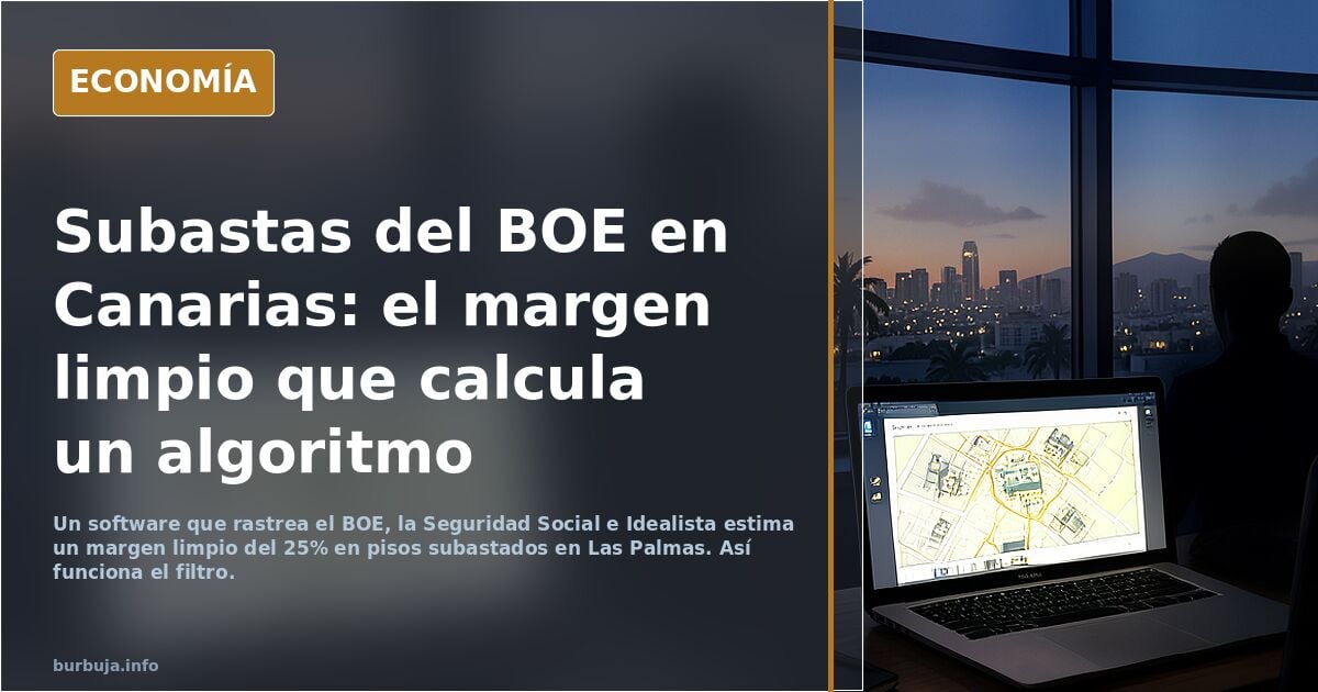 He analizado las subastas del BOE en Canarias este mes y este es el margen real.