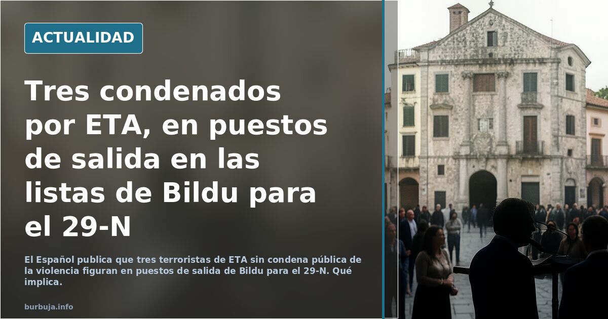 Tres terroristas de ETA, en puestos de salida en las listas de Bildu para el 29-N