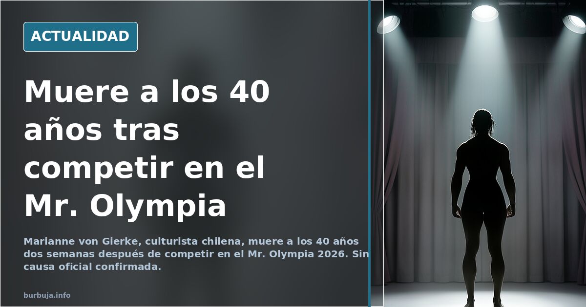 Muere Marianne von Gierke dos semanas después del Mr. Olympia