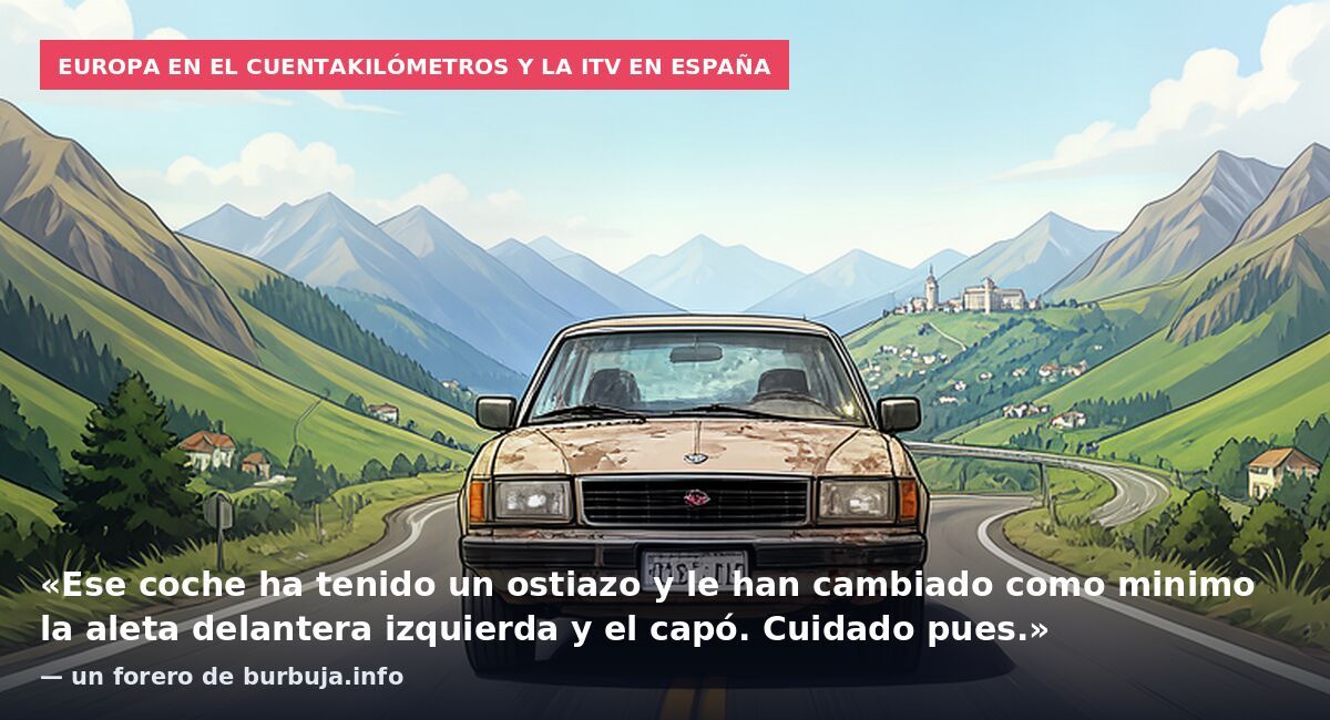 Europa en el cuentakilómetros y la ITV en España: «Ese coche ha tenido un ostiazo y le han cambiado como minimo la aleta delantera izquierda y el capó. Cuidado pues.» — un forero de burbuja.info