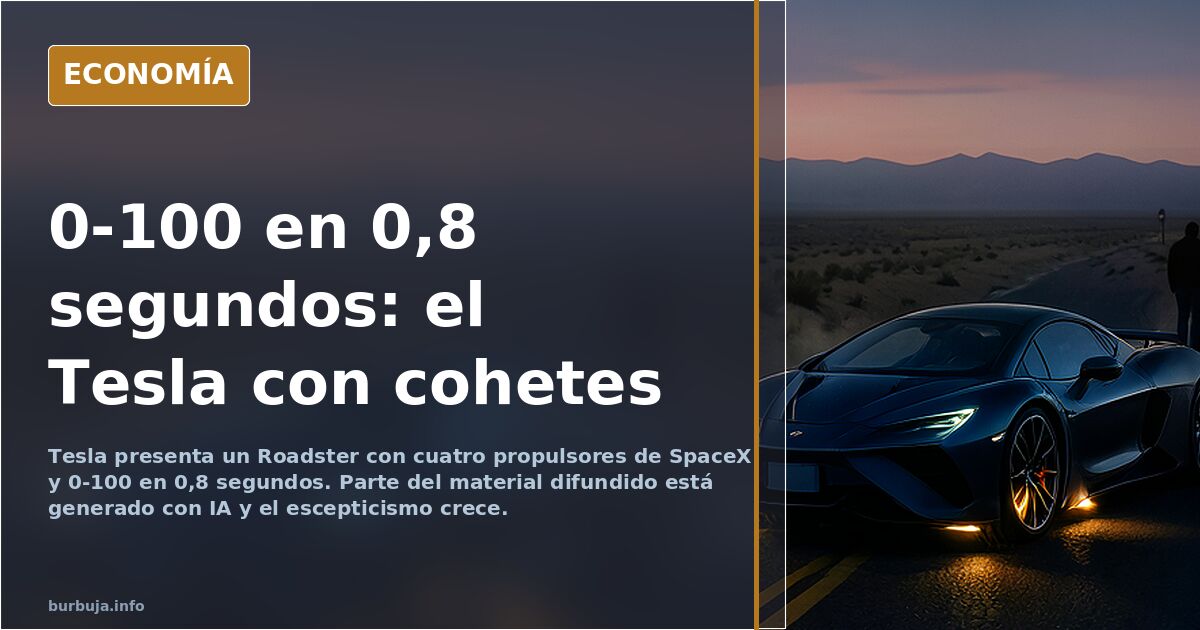 Tesla muestra un Roadster con propulsores SpaceX: 0-100 en 0,8 s
