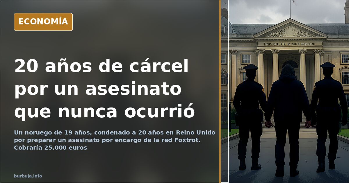 Noruego de 19 años condenado a 20 años por sicariato en Reino Unido