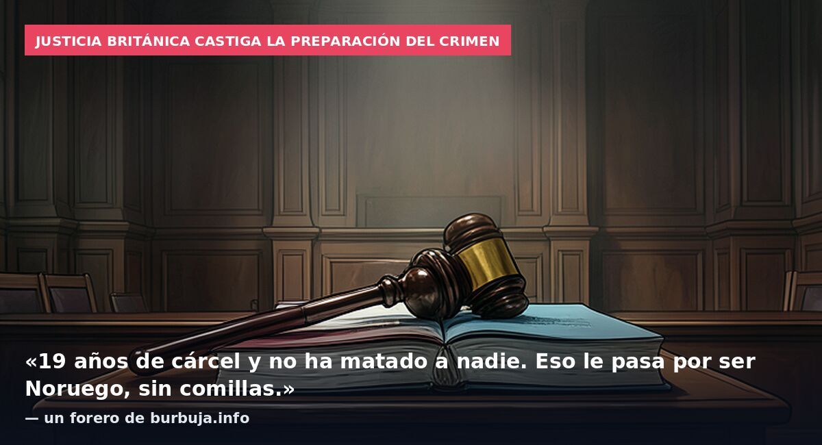 Justicia británica castiga la preparación del crimen: «19 años de cárcel y no ha matado a nadie. Eso le pasa por ser Noruego, sin comillas.» — un forero de burbuja.info