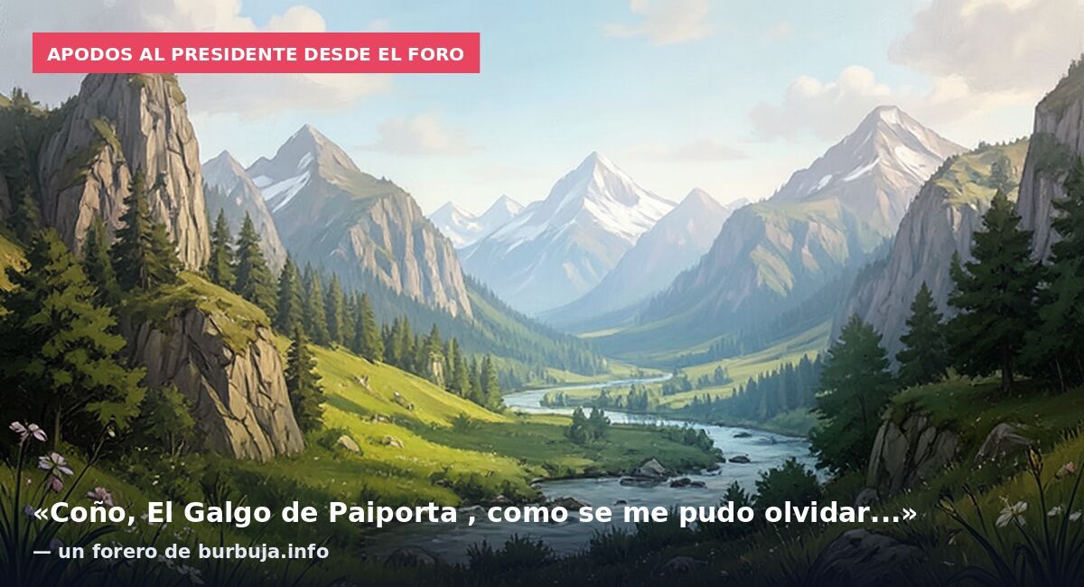 Apodos al presidente desde el foro: «Coño, El Galgo de Paiporta , como se me pudo olvidar...» — un forero de burbuja.info