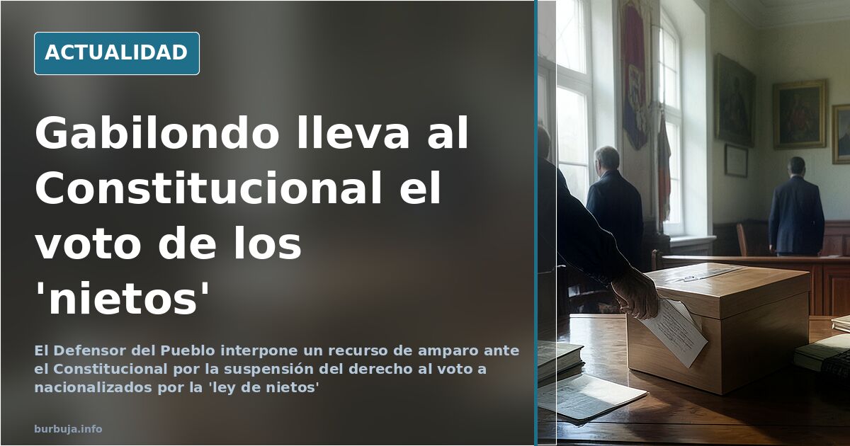 El Defensor del Pueblo recurre al TC la suspensión del voto de la 'ley de nietos'