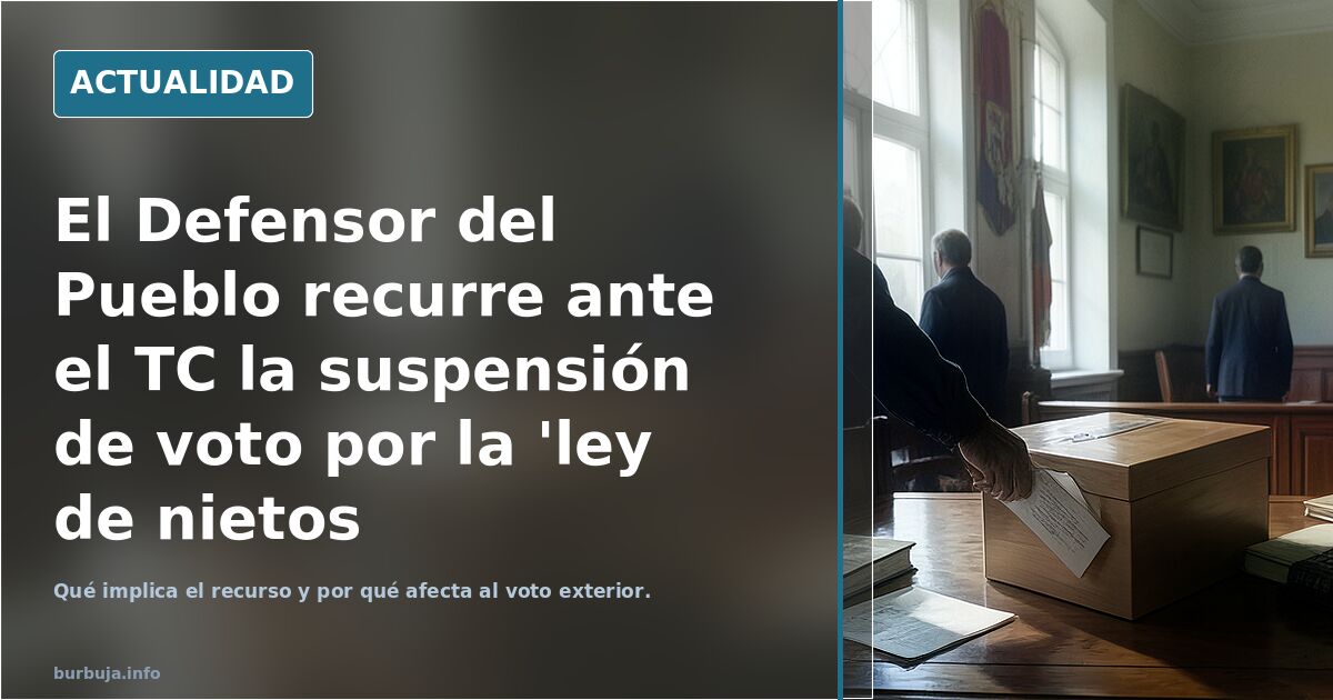 ÚLTIMA HORA

El Defensor del Pueblo recurre ante el TC la suspensión de voto por la 'ley de nietos'.