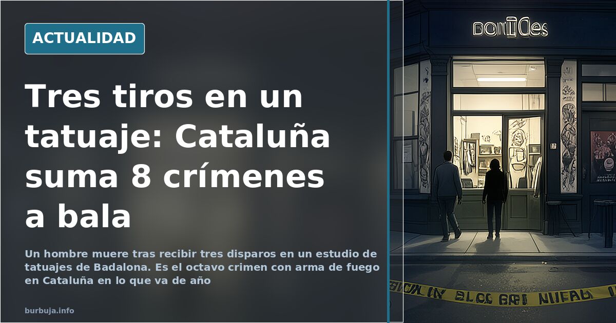 Badalona: tres disparos en un estudio de tatuajes elevan a ocho los crímenes con arma de fuego