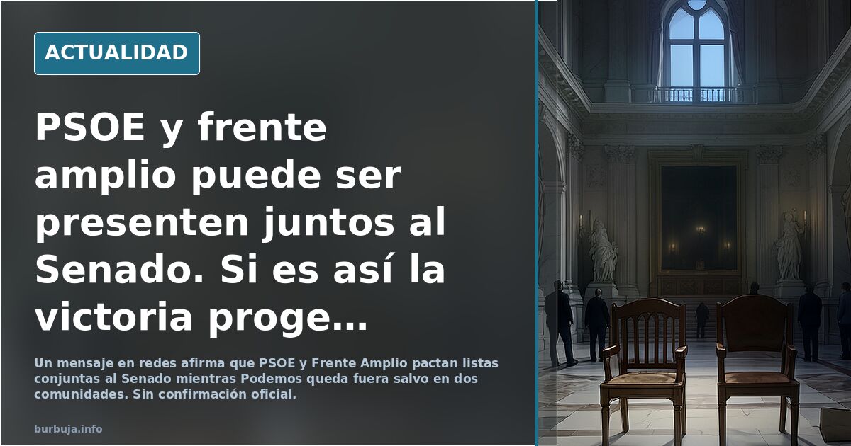 PSOE y frente amplio podrían ir juntos al Senado: ¿victoria total?