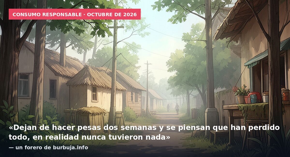 Consumo responsable · octubre de 2026: «Dejan de hacer pesas dos semanas y se piensan que han perdido todo, en realidad nunca tuvieron nada» — un forero de burbuja.info