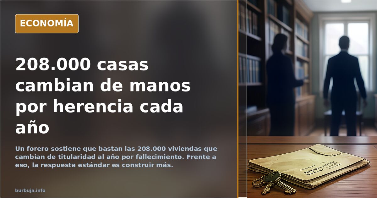Ilustración editorial de viviendas vacías y transferencia de patrimonio inmobiliario en España