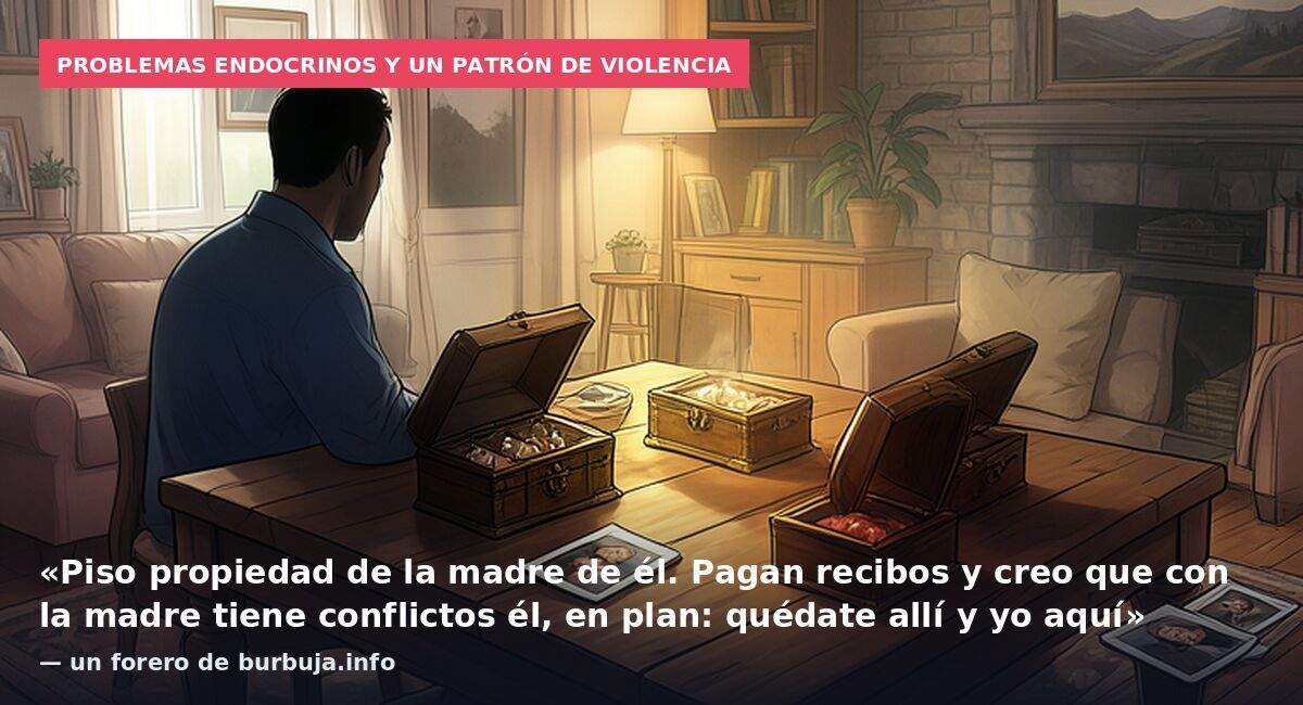 Problemas endocrinos y un patrón de violencia: «Piso propiedad de la madre de él. Pagan recibos y creo que con la madre tiene conflictos él, en plan: quédate allí y yo aquí» — un forero de burbuja.info