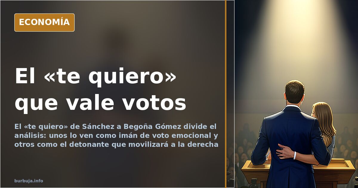El «te quiero» de Sánchez a Begoña Gómez y el cálculo electoral