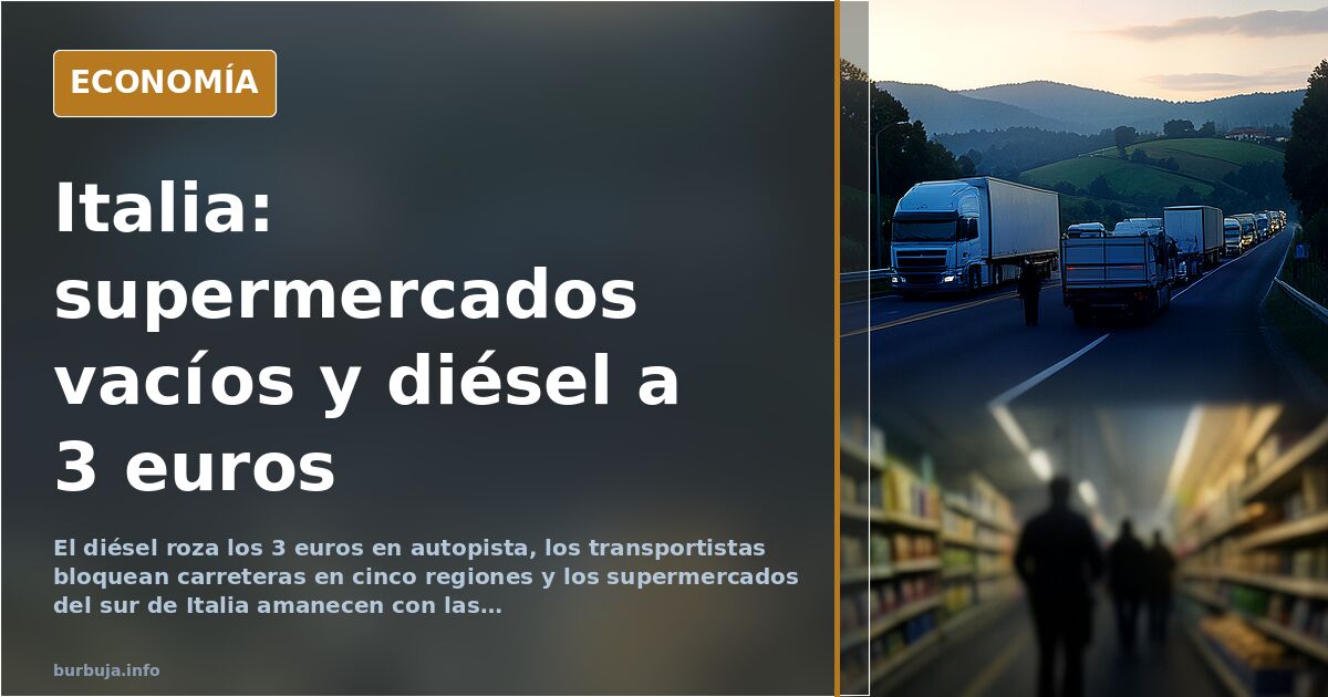 Italia afronta protestas por el diésel y supermercados vacíos en el sur