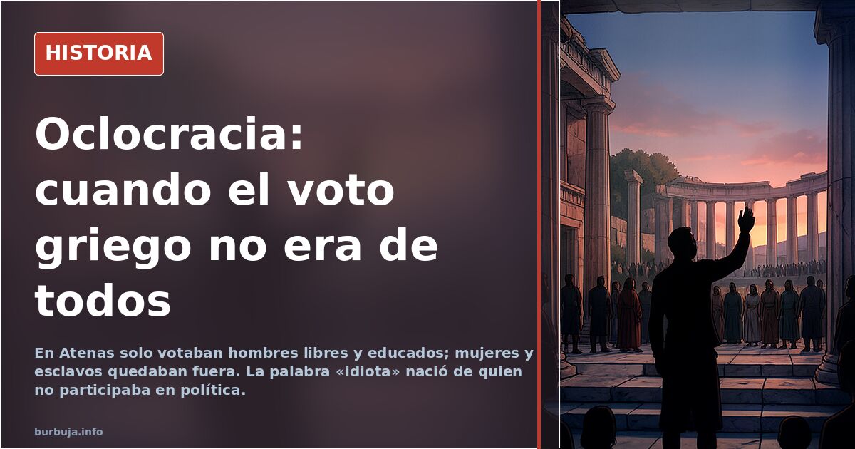 En la Grecia de Periicles habrían denominado a la democracia moderna oclocracia o gobierno de la turba.
