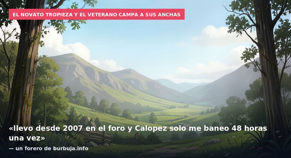El novato tropieza y el veterano campa a sus anchas: «llevo desde 2007 en el foro y Calopez solo me baneo 48 horas una vez» — un forero de burbuja.info