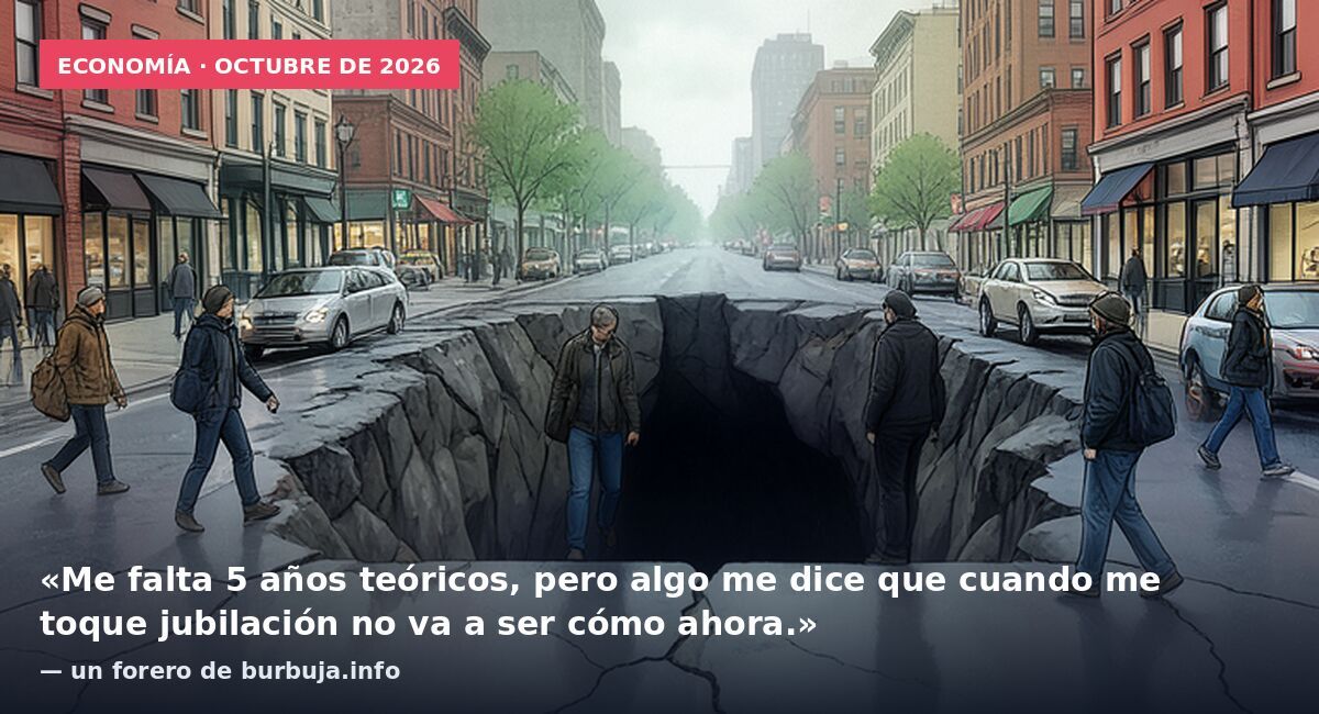 Economía · octubre de 2026: «Me falta 5 años teóricos, pero algo me dice que cuando me toque jubilación no va a ser cómo ahora.» — un forero de burbuja.info
